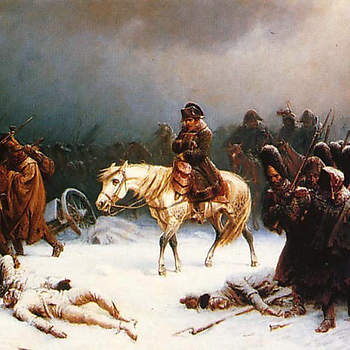 Napoleon trekt zich terug uit Rusland